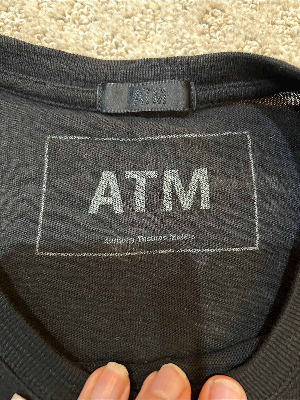 ATM Women’s Short Sleeve Slub Jersey Schoolboy Crew Neck Tee Black M - Picture 14 of 16